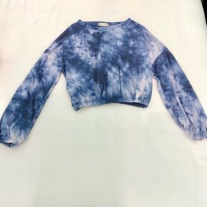 Altar’d State Cropped Tie-Dye Long Sleeve Top | Size Small
